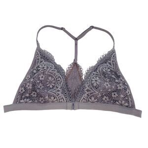 Victoria’s Secret gray lace triangle cup racerback bralette size small